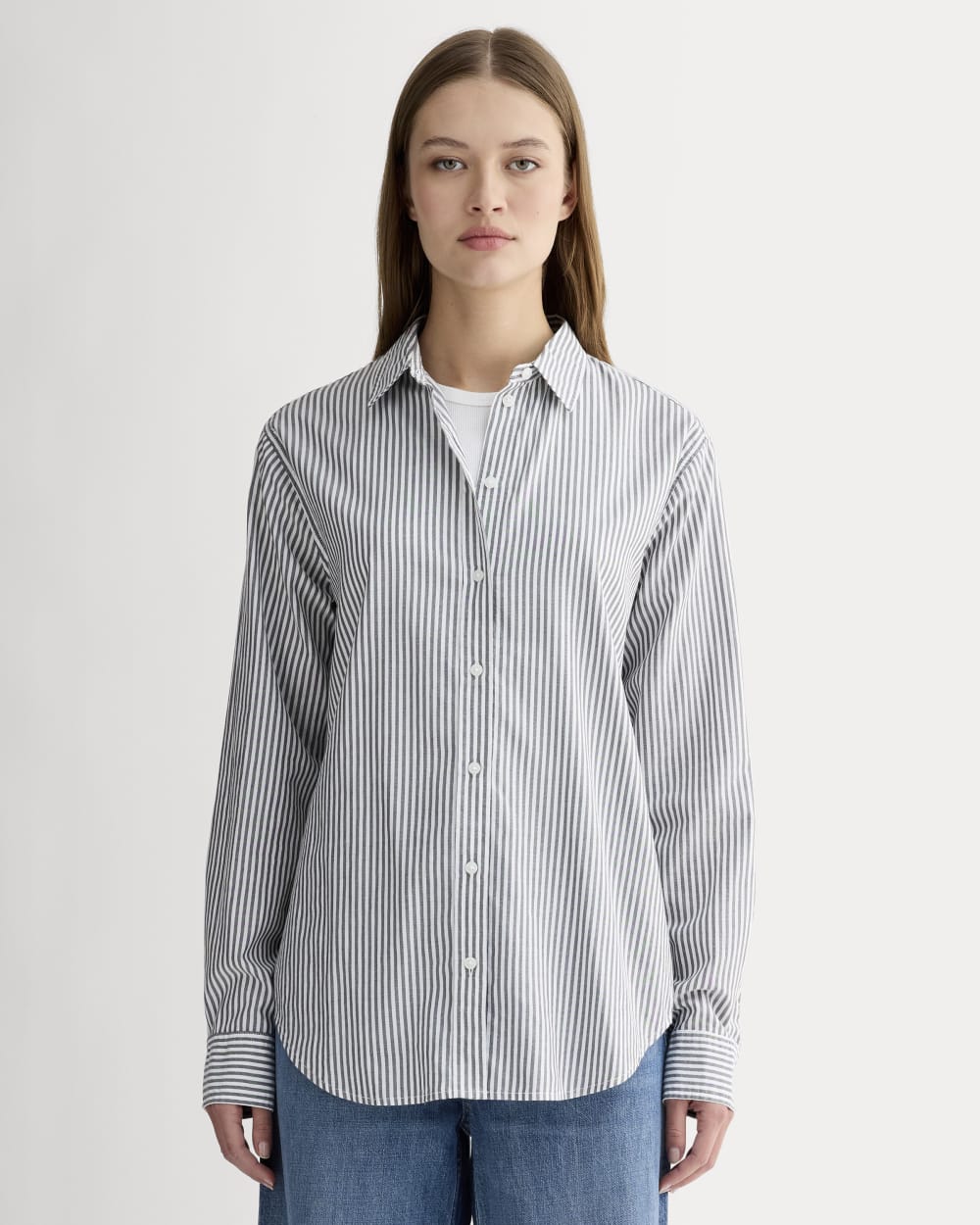 womens-silky-cttn-relaxed-shirt-org-greywhite | primary