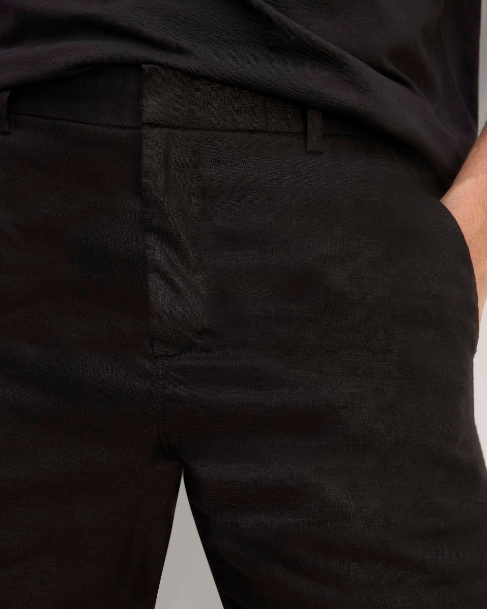 mens-linen-trouser-short-black
