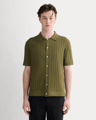 mens-no-sweat-button-down-polo-olive | primary