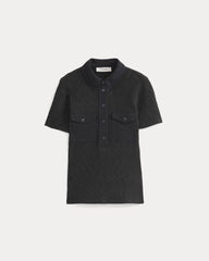 womens-cozy-rib-polo-black | alt