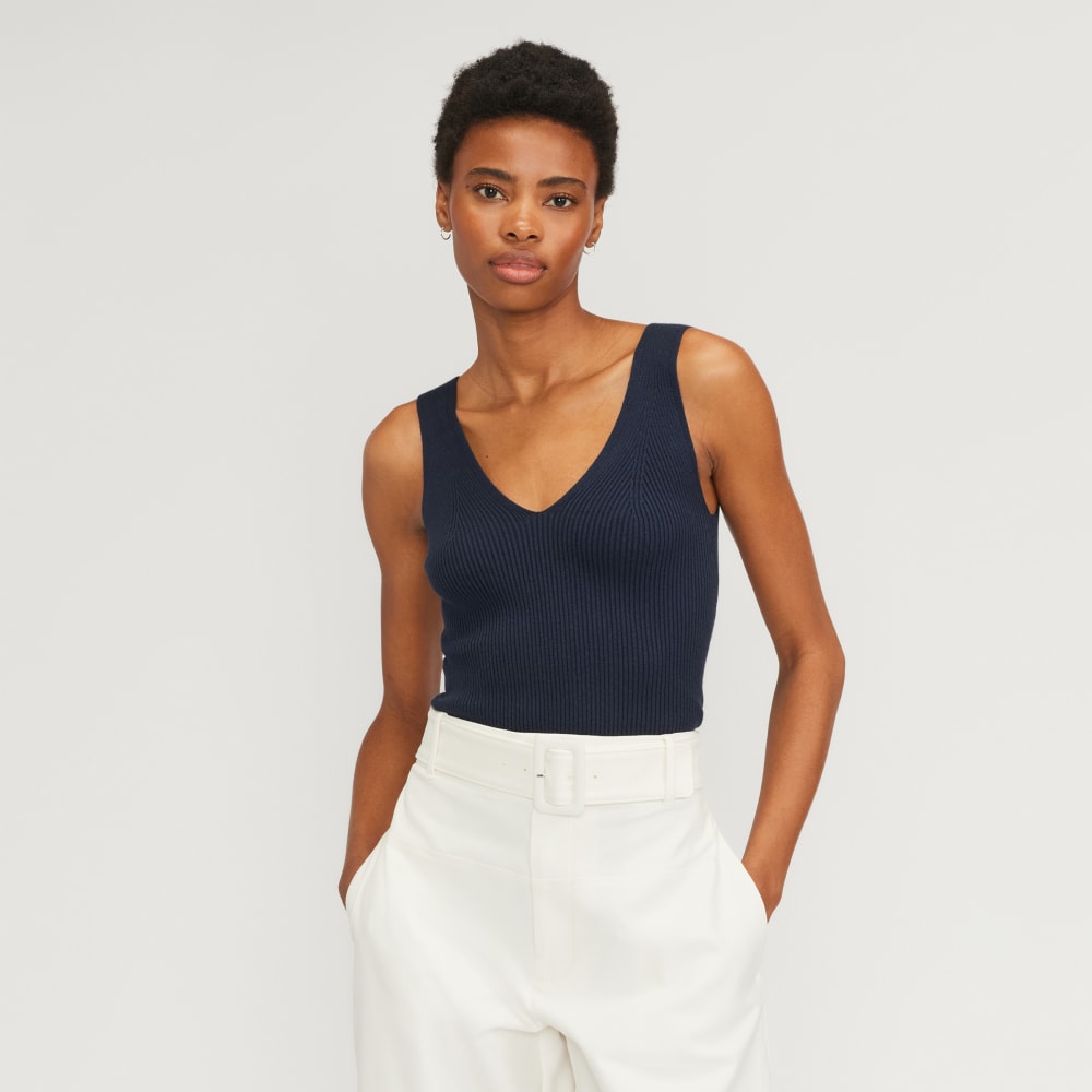 womens-ribbed-cotton-double-v-top-navy | primary