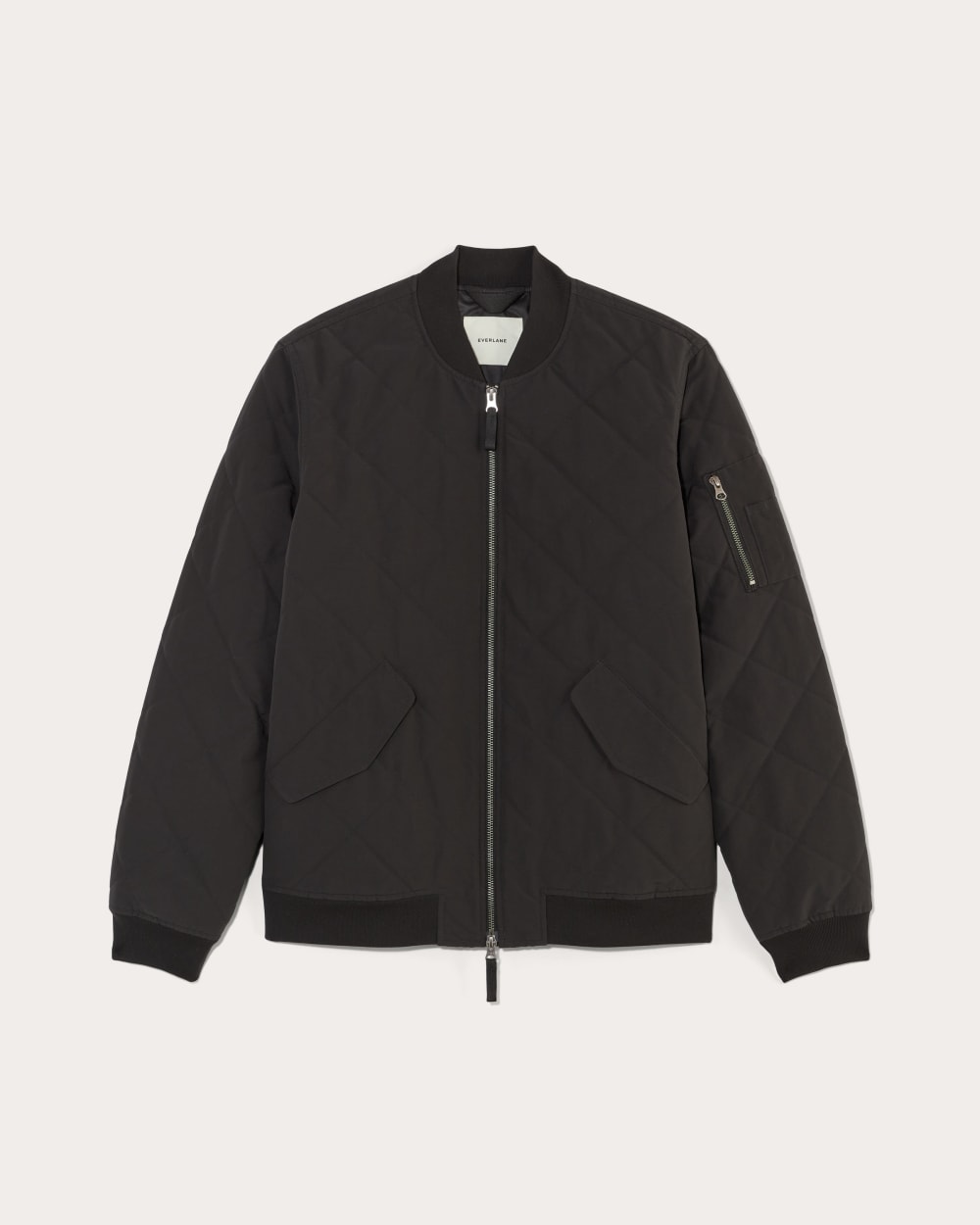 mens-diamond-quilt-bomber-black | alt