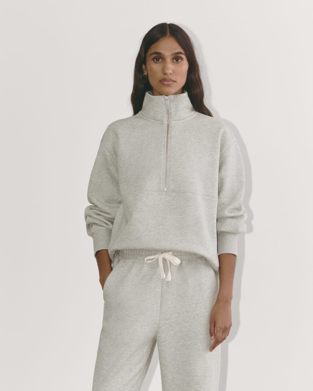 womens-laid-back-fleece-half-zip-sweatshirt-heathered-grey | primary