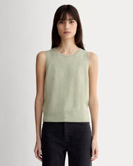 womens-cashmere-classic-sweater-tank-light-heathered-moss | primary