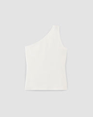 womens-supima-form-one-shoulder-tank-white | alt