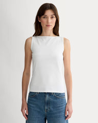 womens-supima-form-boatneck-tank-white | primary