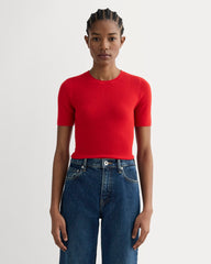 womens-ultrasoft-merino-wool-sweater-tee-classic-red | primary