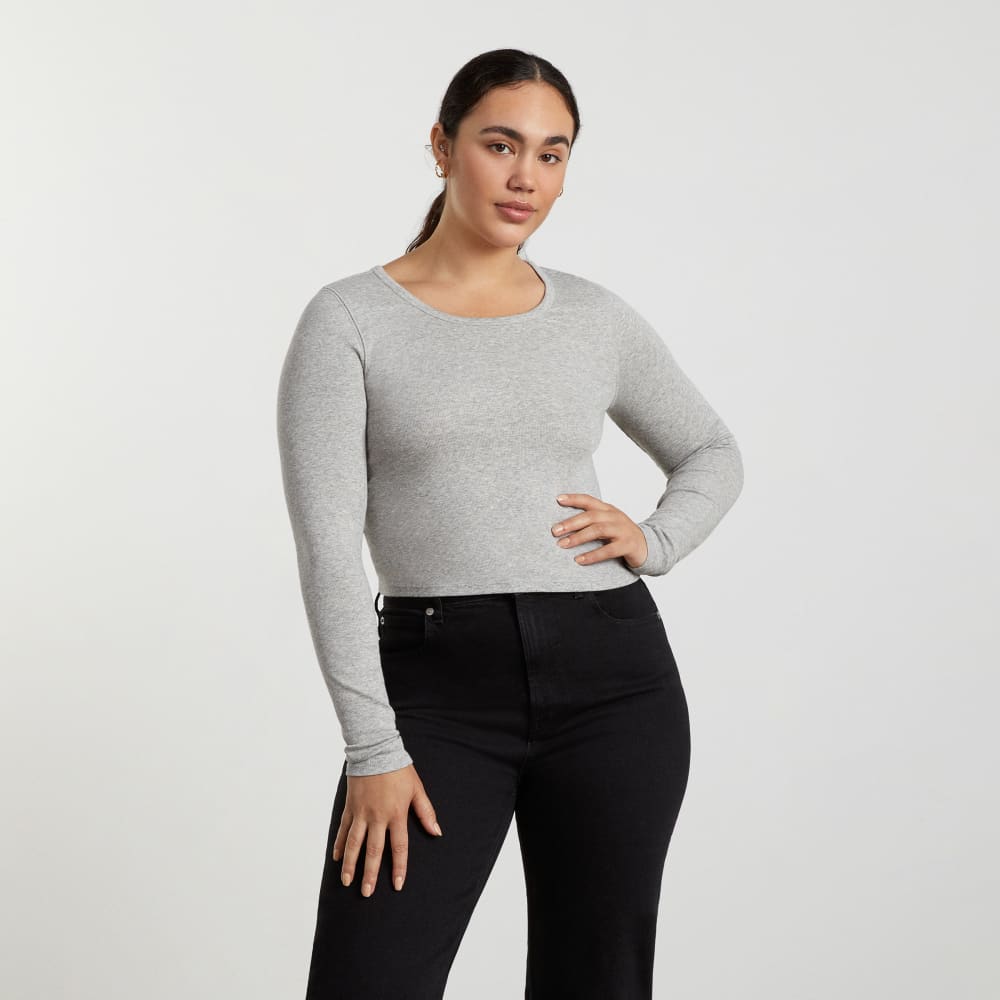 womens-cropped-pima-rib-ls-crew-hthr-grey | primary