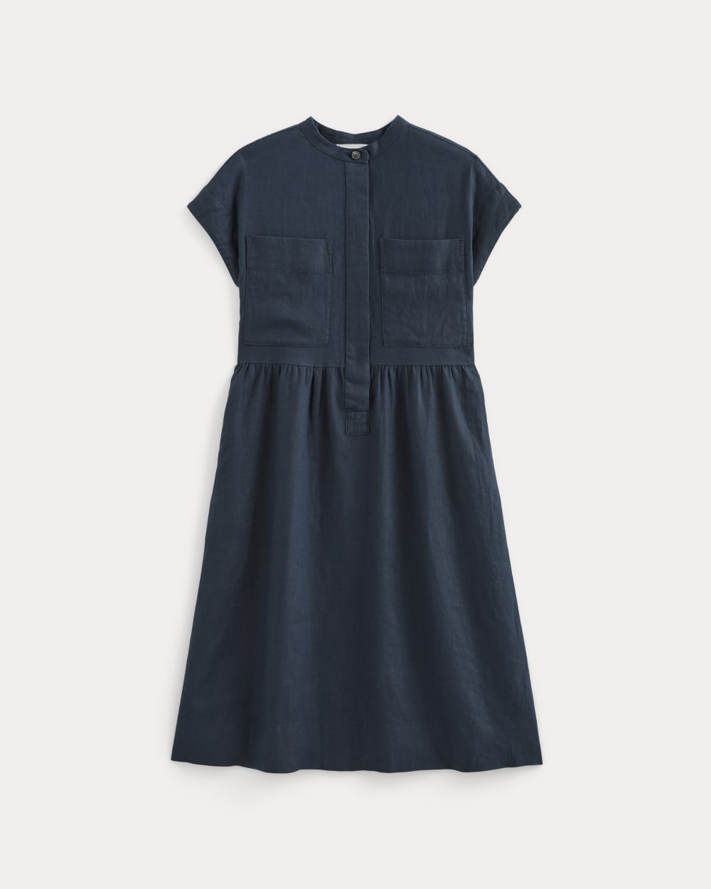 womens-linen-workwear-midi-dress-navy | alt