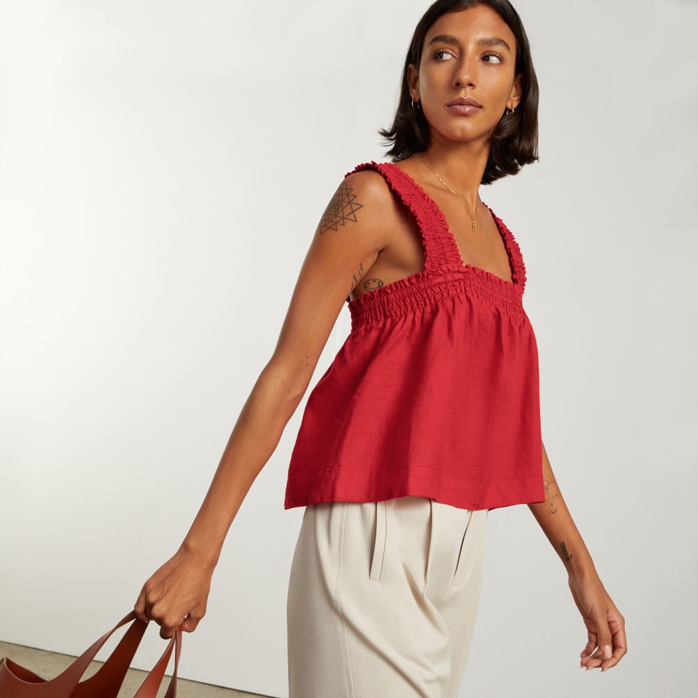 womens-smocked-linen-cami-goji-berry