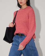 womens-cotton-oversized-cocoon-sweater-pink-peony-red