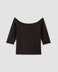 womens-supima-form-off-shoulder-top-black | alt