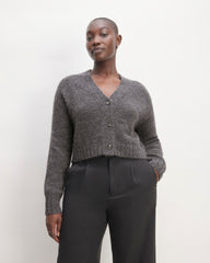 womens-alpaca-v-neck-cropped-cardigan-dark-charcoal | primary