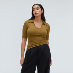 womens-super-soft-short-sleeve-polo-tapenade