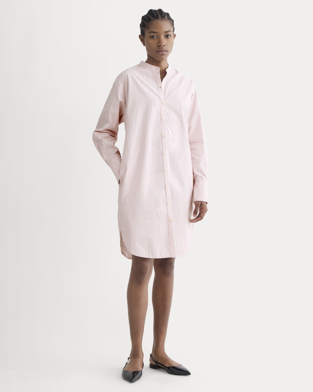 womens-relaxed-shirt-dress-soft-cotton-pink-white | primary