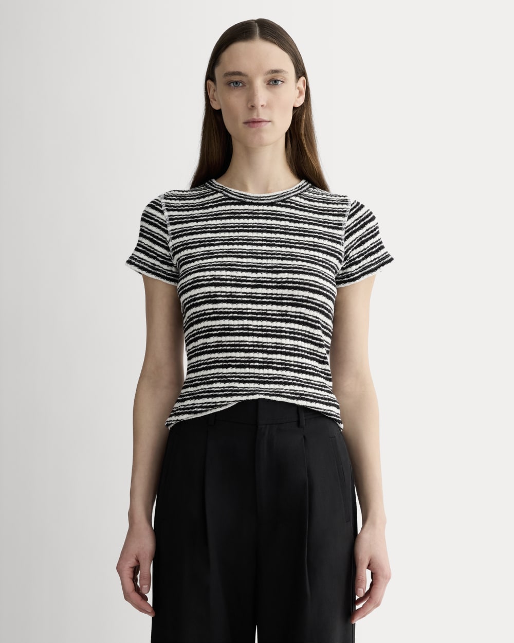 womens-rib-knit-organic-cotton-crew-black-white | primary
