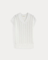 womens-mesh-cable-vest-everyday-cotton-white | alt