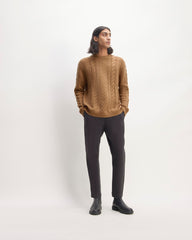 mens-felted-merino-cable-knit-crew-camel