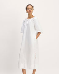 womens-supima-puff-sleeve-dress-white | primary