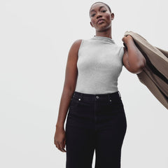 womens-pima-micro-rib-funnel-neck-tank-hthr-grey | primary