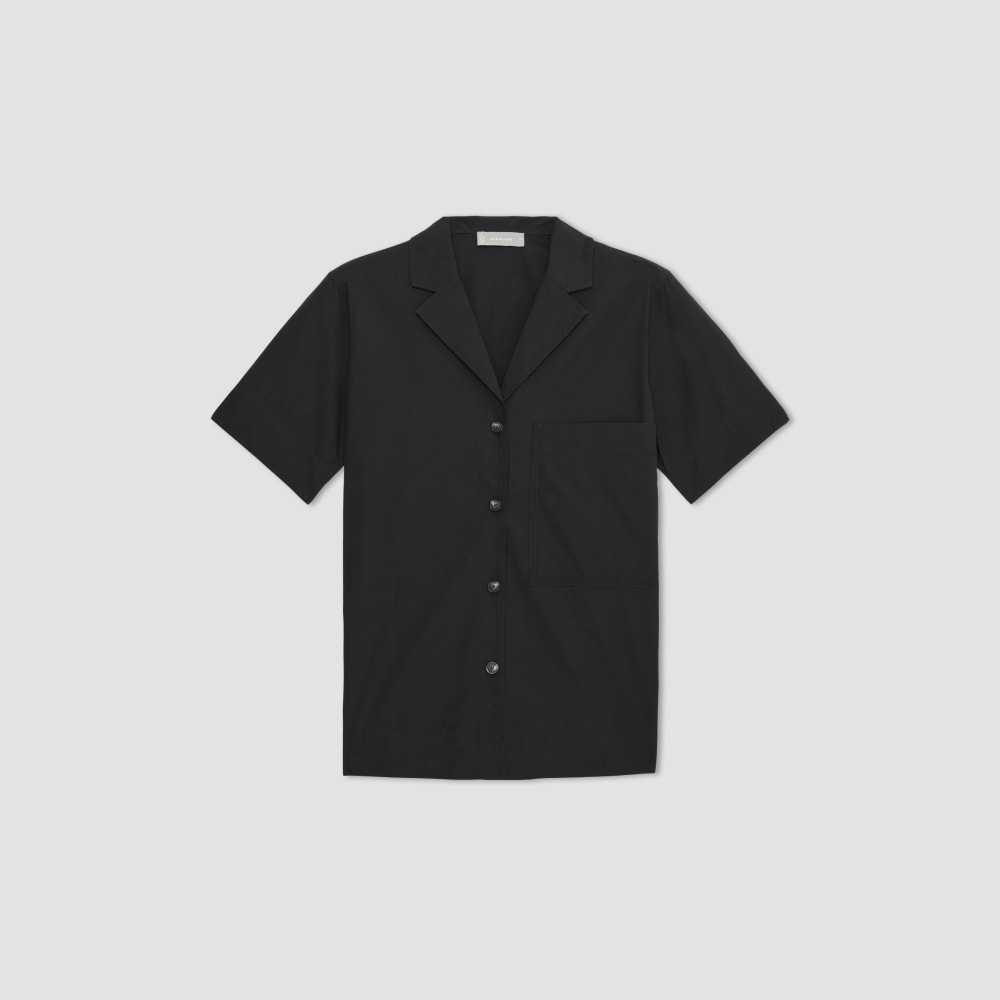 womens-poplin-camp-shirt-black | alt