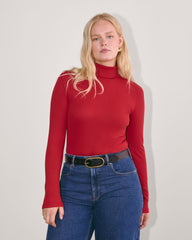 womens-supima-rib-turtleneck-berry-red | primary