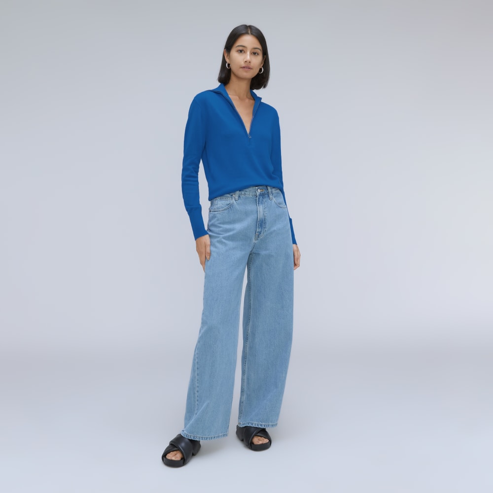 womens-luxe-merino-half-zip-sweater-lapis-blue