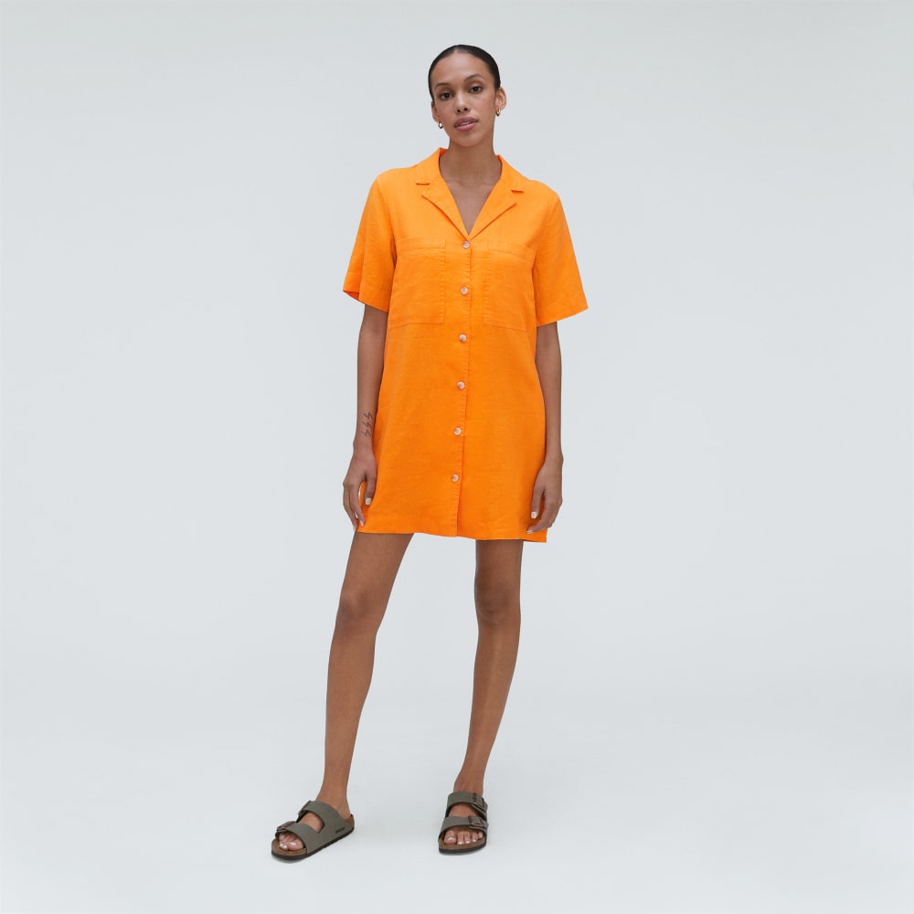 womens-linen-workwear-dress-turmeric