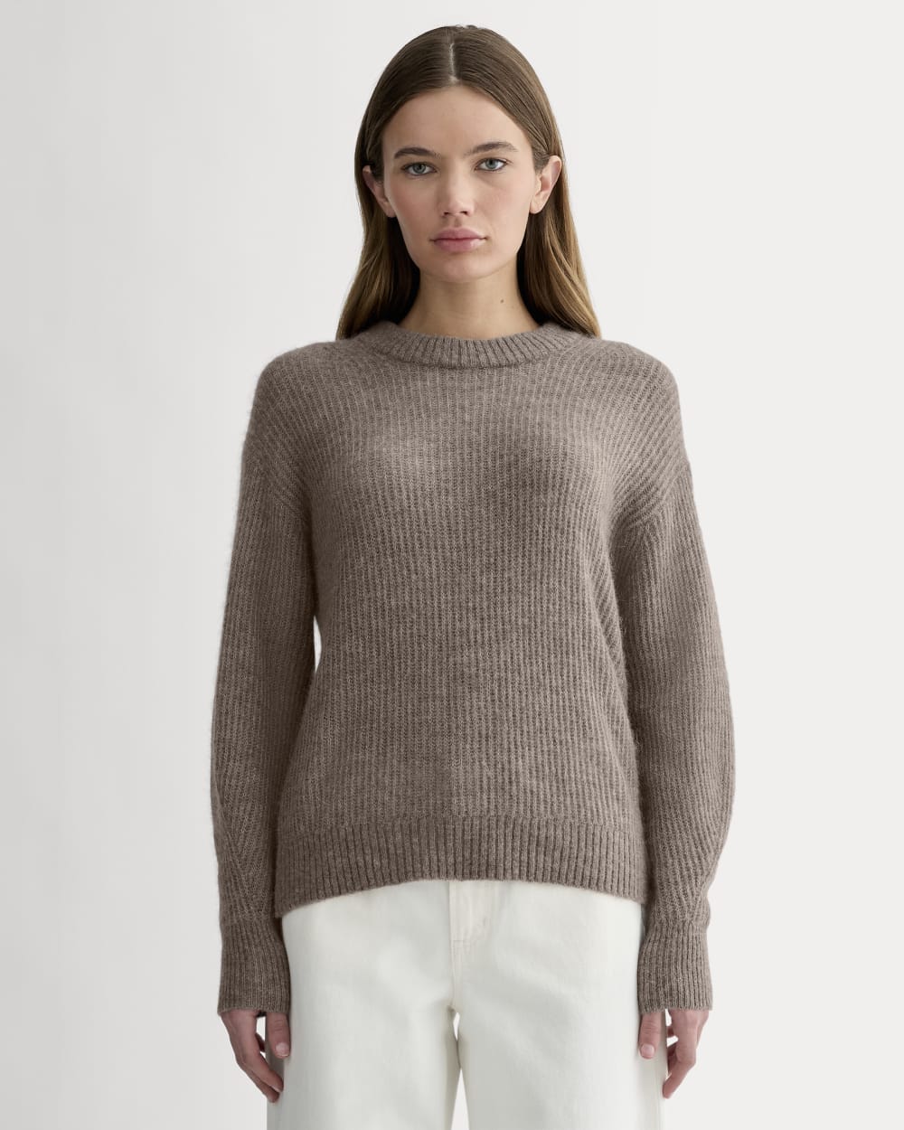 womens-alpaca-ribbed-cocoon-crew-taupe-melange | primary