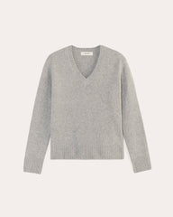 womens-v-neck-sweater-plush-cotton-heathered-grey | alt