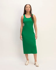 womens-ribbed-tank-dress-grass-green | primary