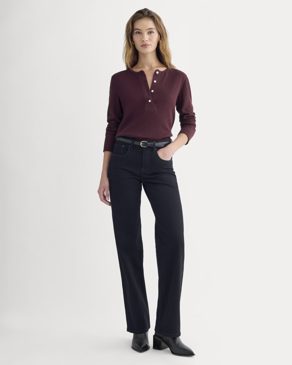 womens-boxy-henley-in-cozy-waffle-heathered-port-royale