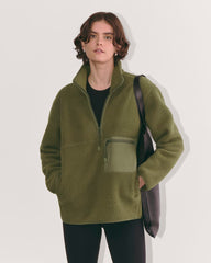 womens-renew-fleece-oversized-half-zip-new-kalamata | primary