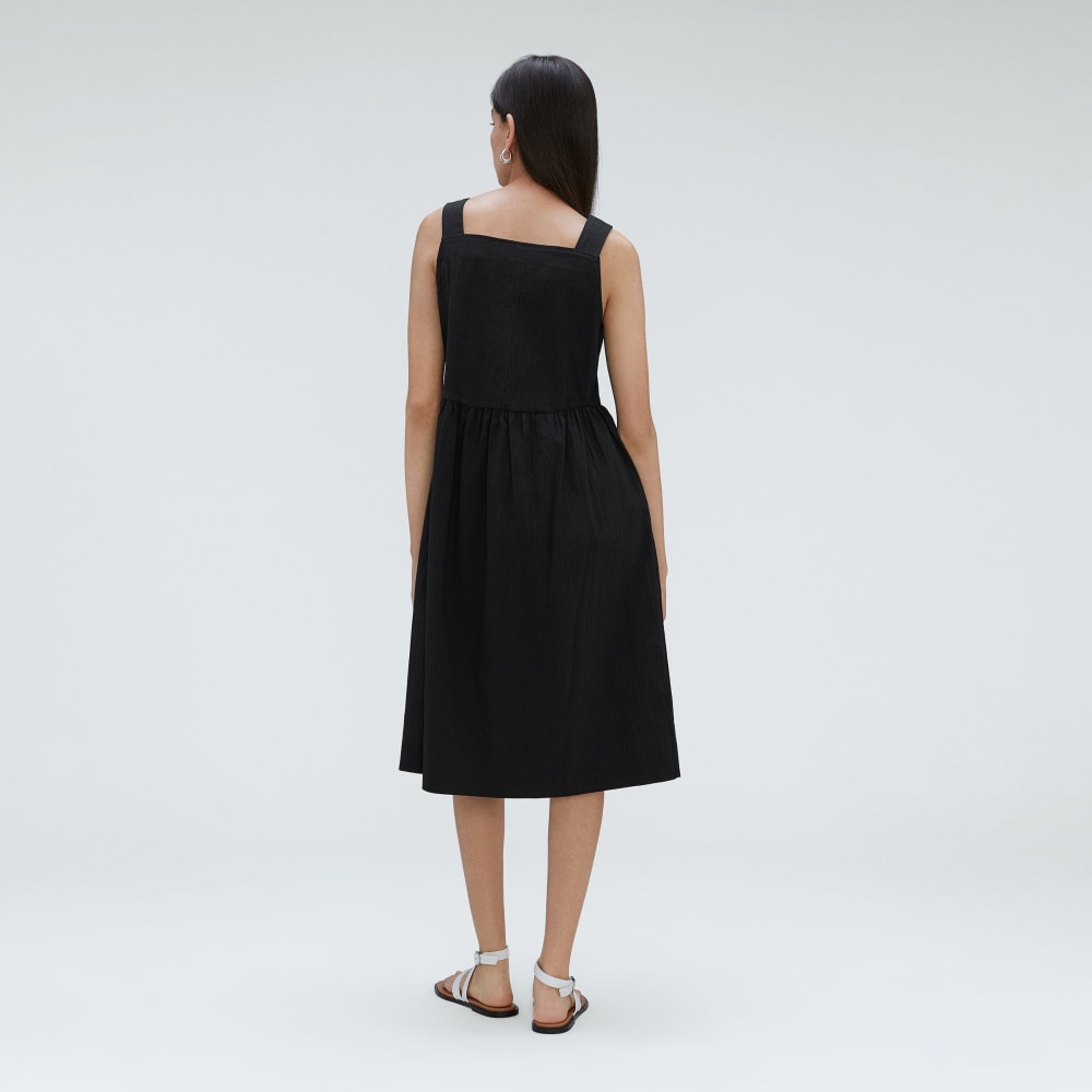 womens-seersucker-midi-dress-black