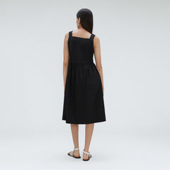 womens-seersucker-midi-dress-black
