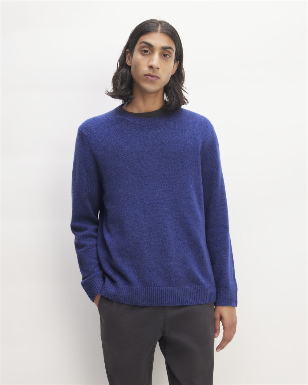 mens-felted-merino-crew-neck-sweater-blue-heather | primary