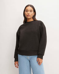 womens-renew-fleece-oversized-crew-black | primary