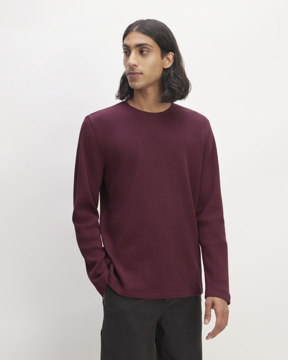 mens-waffle-ls-crew-burgundy | primary
