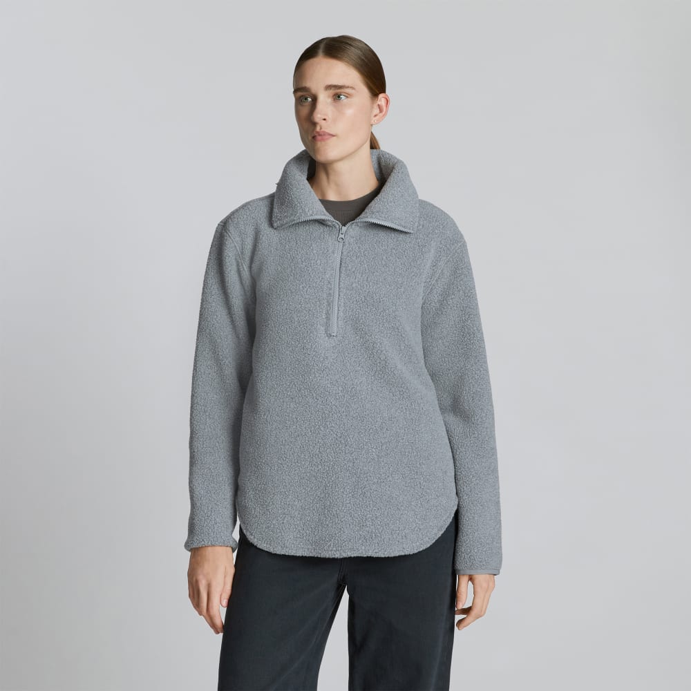 womens-renew-fleece-half-zip-heathered-coal | primary