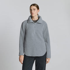womens-renew-fleece-half-zip-heathered-coal | primary