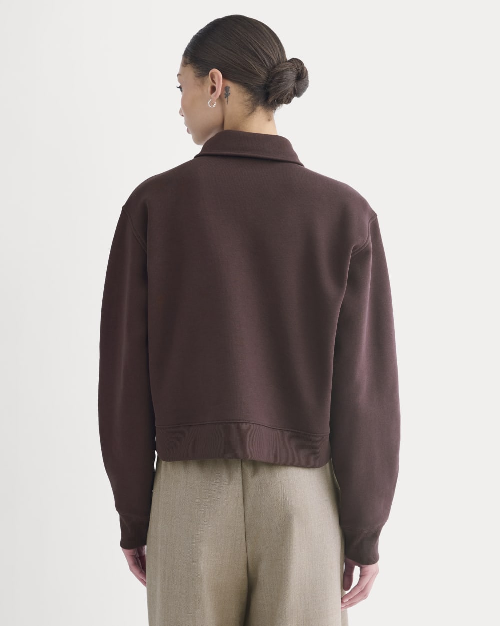 womens-luxe-fleece-zip-polo-dark-chocolate