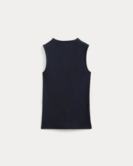 womens-luxe-supima-micro-rib-funnel-neck-tank-navy | alt