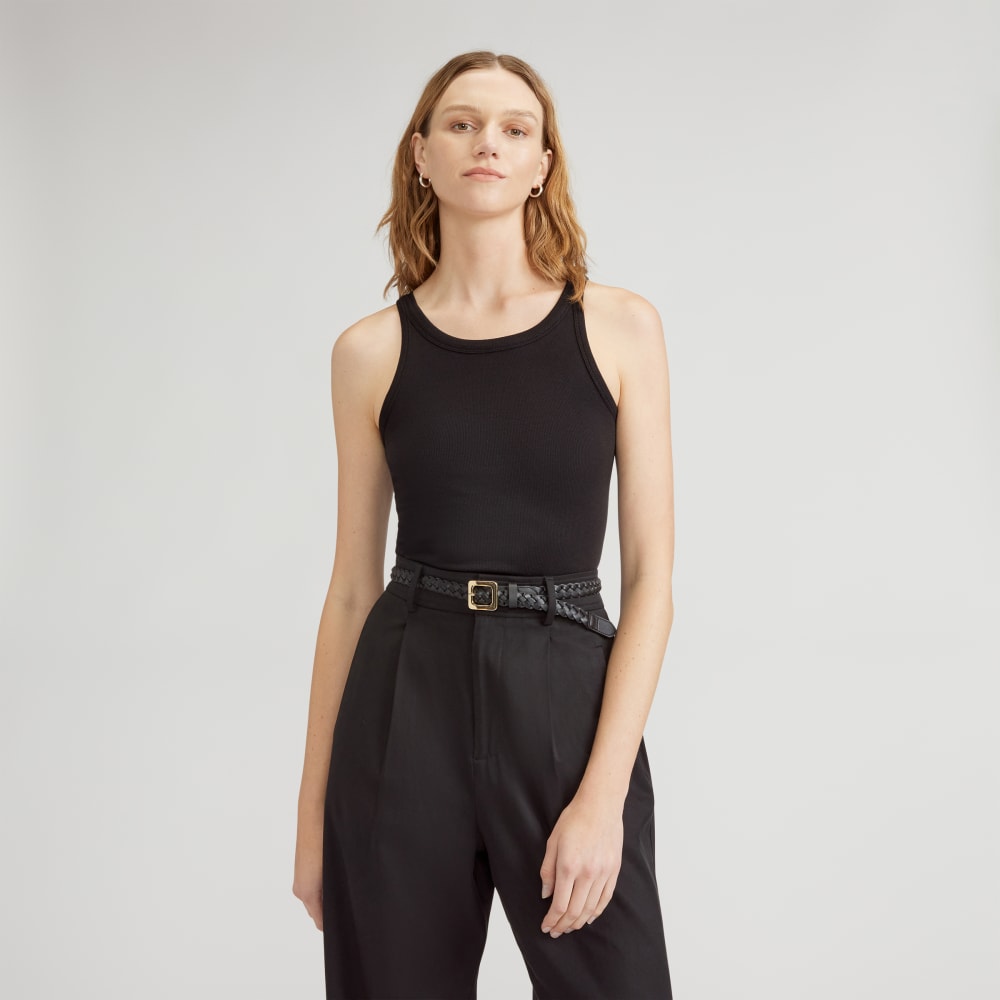 womens-cropped-supima-rib-tank-black | primary