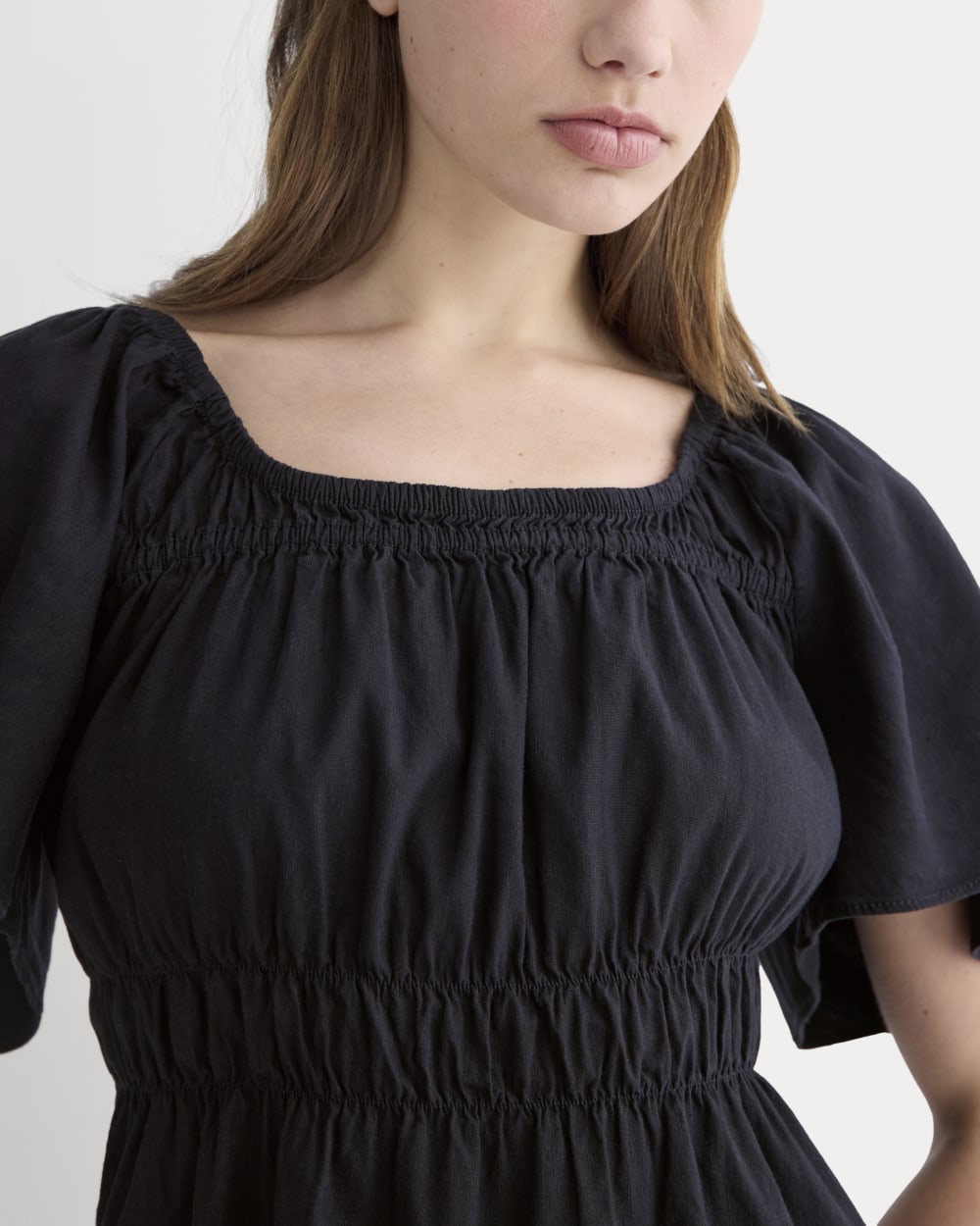womens-flutter-sleeve-top-stretch-linen-black
