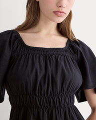 womens-flutter-sleeve-top-stretch-linen-black