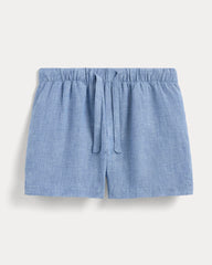 womens-drawstring-boxer-short-in-linen-chambray | alt