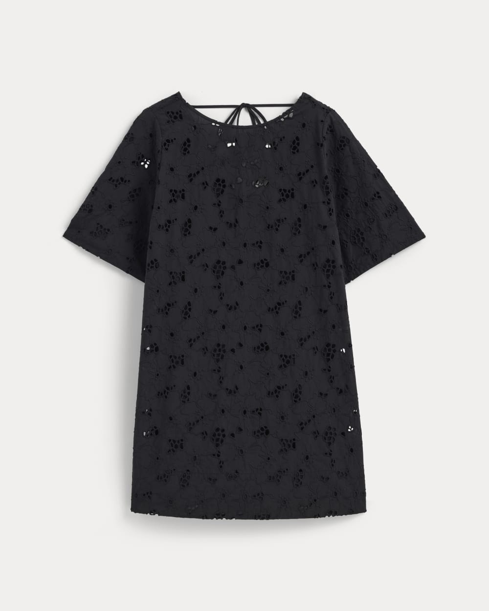 womens-eyelet-mini-shift-dress-black | alt