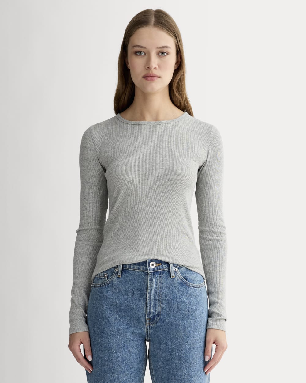 womens-supima-rib-long-sleeve-crew-heathered-grey | primary