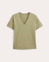 womens-slouchy-v-tee-cotton-linen-eucalyptus | alt