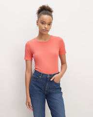 womens-supima-micro-rib-ss-crew-coral | primary
